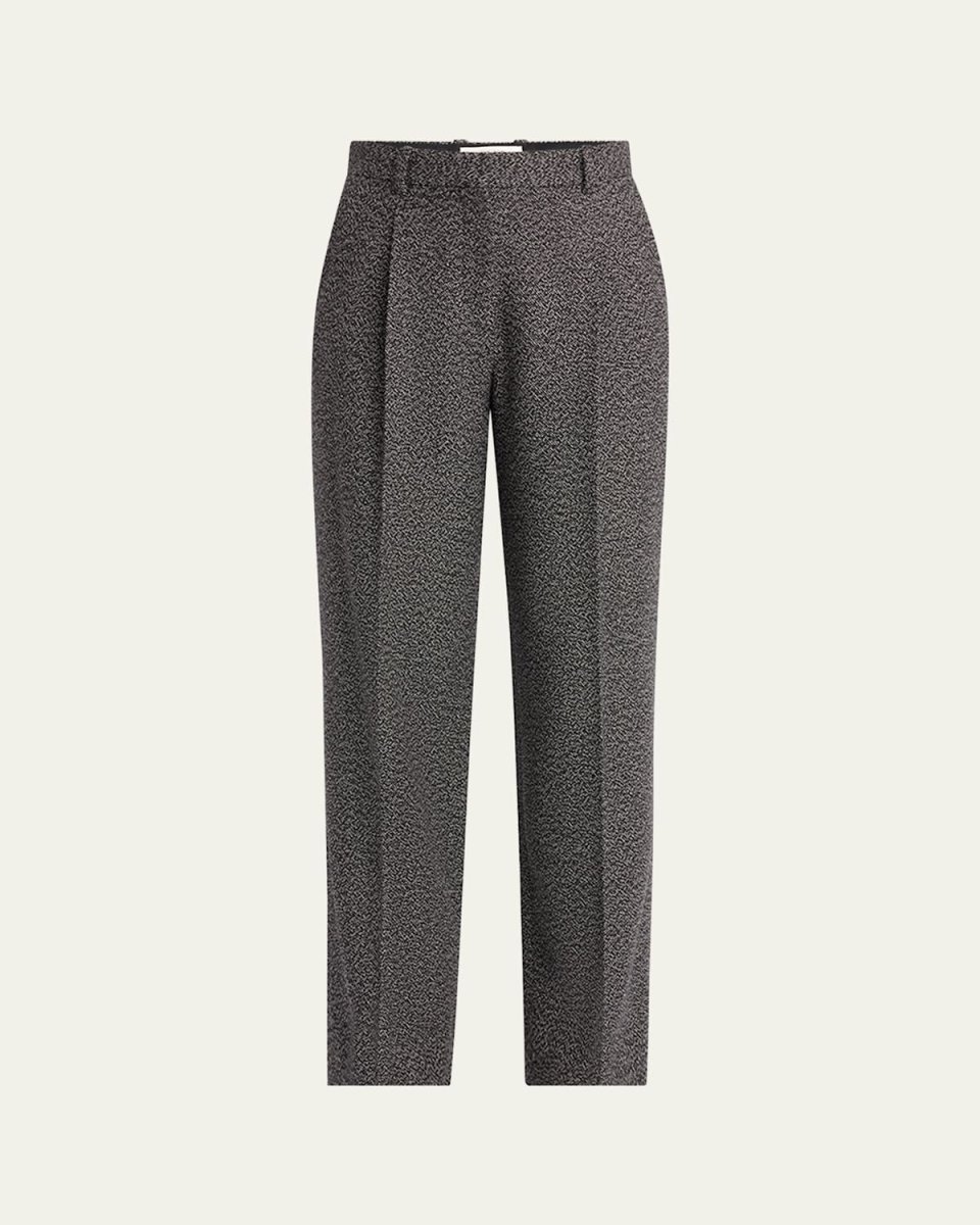 Mikkela Pleated Cashmere Straight-Leg Pants